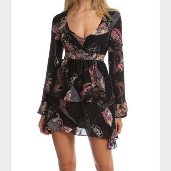 ELIZABETH AND JAMES Lilou Print Silk Dress Size 2 - Picture 8 of 8